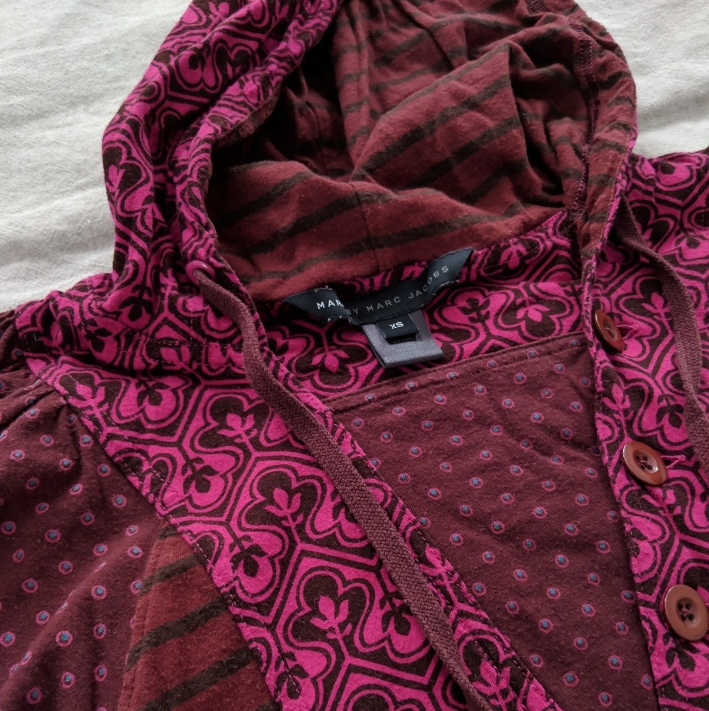 Marc jacobs patterned, hooded shirt